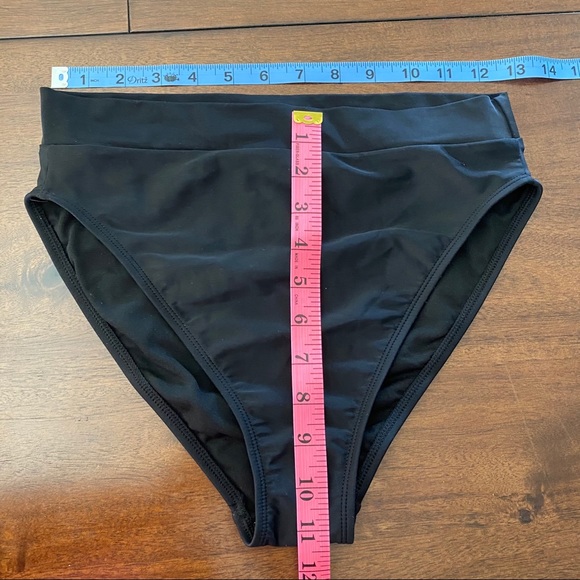 🌞Juniors' High Leg High Waist Black Bikini Bottom - Picture 3 of 7